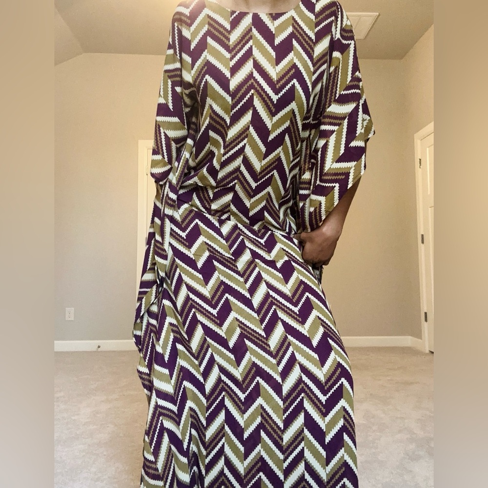 Brown Khaki Kaftan Gown - Picture 4 of 12